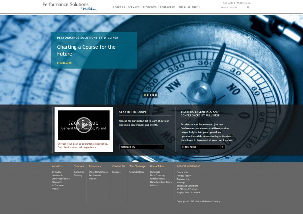 Performance Solutions by Milliken website