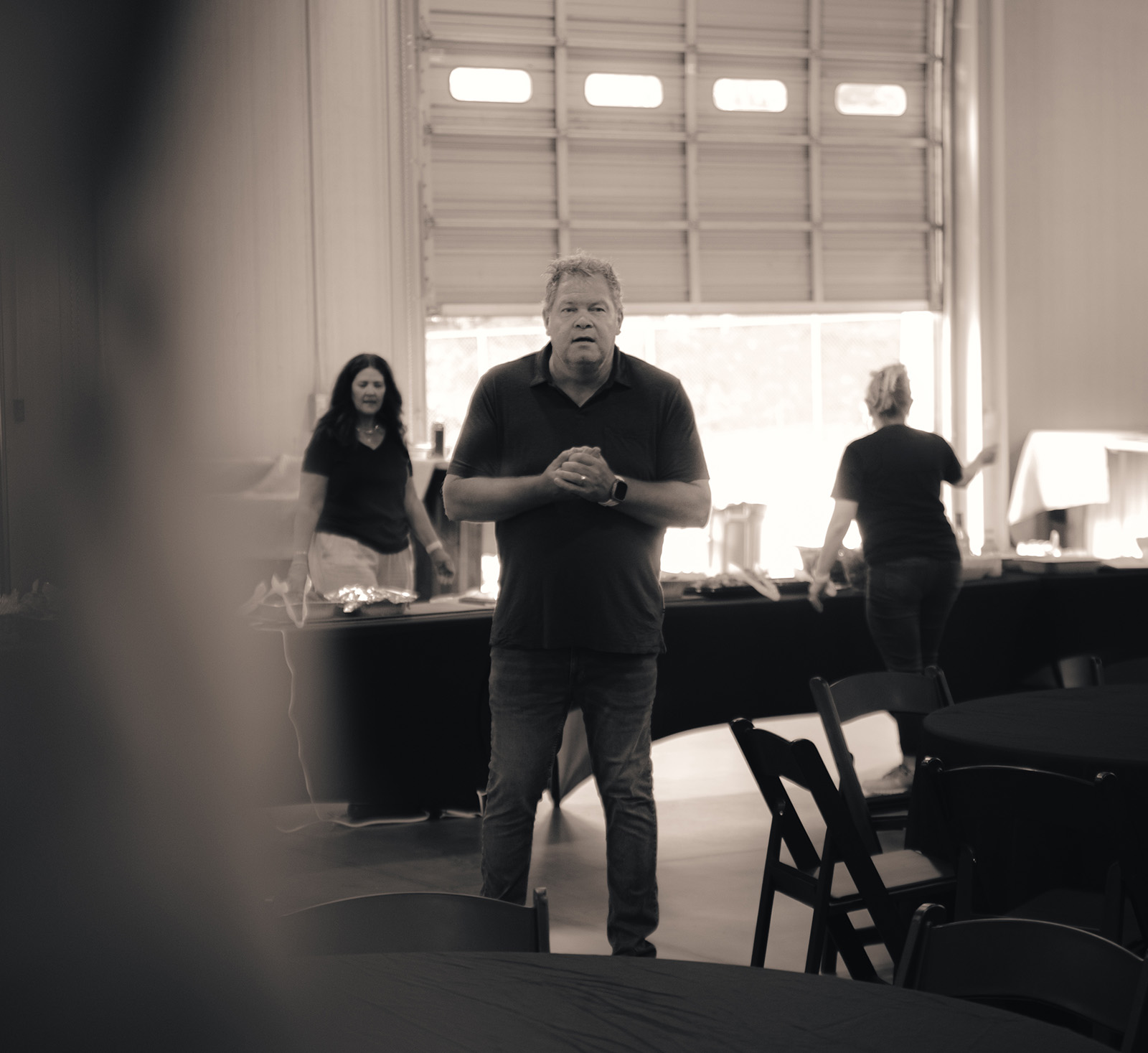 Darrell Jackson speaking at a company event